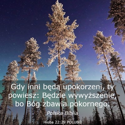 Picture 03 - Hioba 22:29 POLUBG - Gdy inni będą upokorzeni, ty powiesz: Będzie - Bible Verse Picture