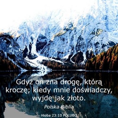 Picture 03 - Hioba 23:10 POLUBG - Gdyż on zna drogę, którą kroczę; kiedy mnie - Bible Verse Picture