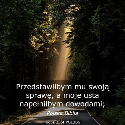 Picture 03 - Hioba 23:4 POLUBG - Przedstawiłbym mu swoją sprawę, a moje usta - Bible Verse Picture