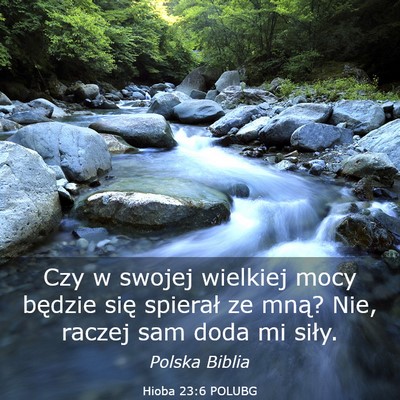 Picture 03 - Hioba 23:6 POLUBG - Czy w swojej wielkiej mocy będzie się spierał - Bible Verse Picture