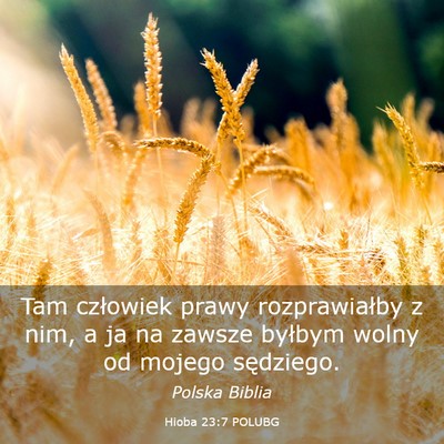 Picture 03 - Hioba 23:7 POLUBG - Tam człowiek prawy rozprawiałby z nim, a ja na - Bible Verse Picture