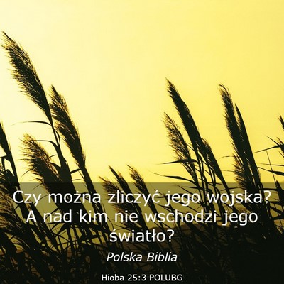 Picture 03 - Hioba 25:3 POLUBG - Czy można zliczyć jego wojska? A nad kim nie - Bible Verse Picture
