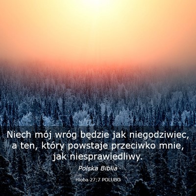 Picture 03 - Hioba 27:7 POLUBG - Niech mój wróg będzie jak niegodziwiec, a ten, - Bible Verse Picture