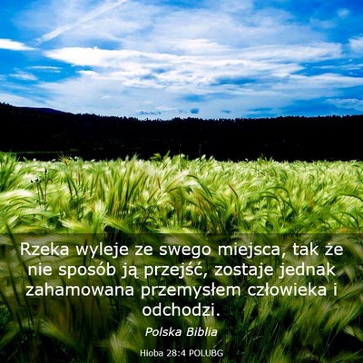 Picture 03 - Hioba 28:4 POLUBG - Rzeka wyleje ze swego miejsca, tak że nie - Bible Verse Picture
