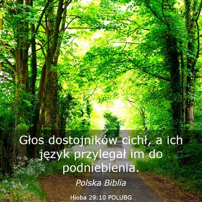 Picture 03 - Hioba 29:10 POLUBG - Głos dostojników cichł, a ich język - Bible Verse Picture