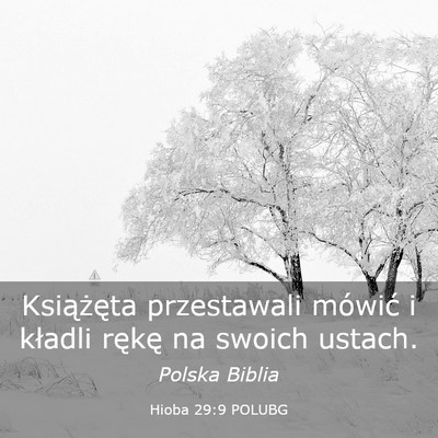 Picture 03 - Hioba 29:9 POLUBG - Książęta przestawali mówić i kładli rękę - Bible Verse Picture