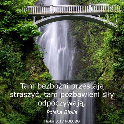 Picture 03 - Hioba 3:17 POLUBG - Tam bezbożni przestają straszyć, tam - Bible Verse Picture