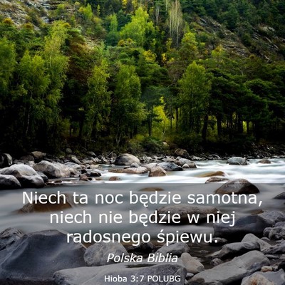 Picture 03 - Hioba 3:7 POLUBG - Niech ta noc będzie samotna, niech nie będzie w - Bible Verse Picture