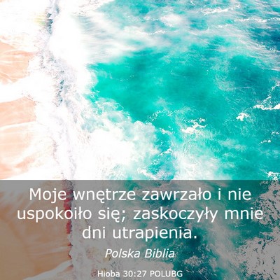 Picture 03 - Hioba 30:27 POLUBG - Moje wnętrze zawrzało i nie uspokoiło się; - Bible Verse Picture