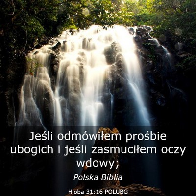 Picture 03 - Hioba 31:16 POLUBG - Jeśli odmówiłem prośbie ubogich i jeśli - Bible Verse Picture