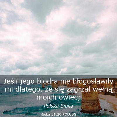 Picture 03 - Hioba 31:20 POLUBG - Jeśli jego biodra nie błogosławiły mi - Bible Verse Picture