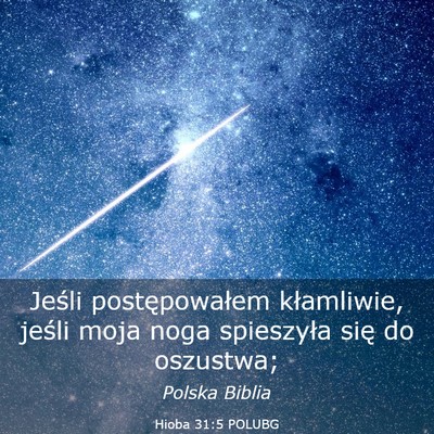 Picture 03 - Hioba 31:5 POLUBG - Jeśli postępowałem kłamliwie, jeśli moja - Bible Verse Picture
