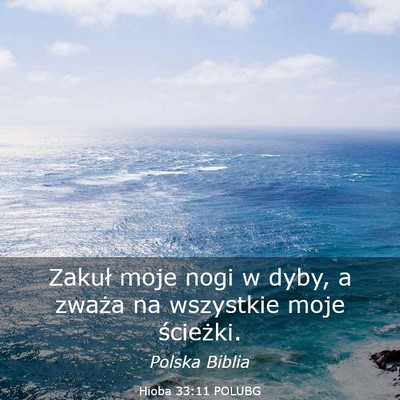 Picture 03 - Hioba 33:11 POLUBG - Zakuł moje nogi w dyby, a zważa na wszystkie - Bible Verse Picture