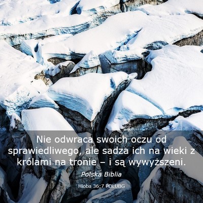 Picture 03 - Hioba 36:7 POLUBG - Nie odwraca swoich oczu od sprawiedliwego, ale - Bible Verse Picture