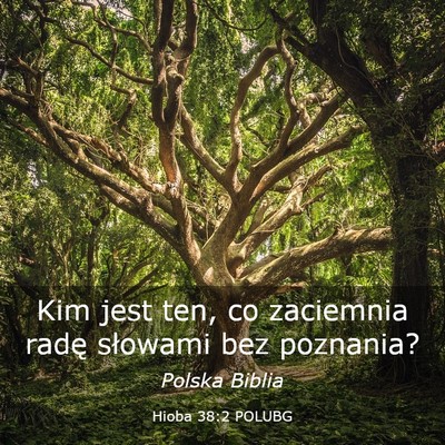 Picture 03 - Hioba 38:2 POLUBG - Kim jest ten, co zaciemnia radę słowami bez - Bible Verse Picture