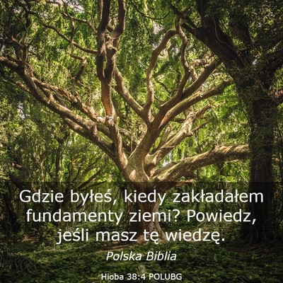 Picture 03 - Hioba 38:4 POLUBG - Gdzie byłeś, kiedy zakładałem fundamenty - Bible Verse Picture