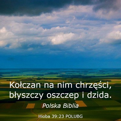 Picture 03 - Hioba 39:23 POLUBG - Kołczan na nim chrzęści, błyszczy oszczep i - Bible Verse Picture