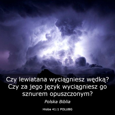 Picture 03 - Hioba 41:1 POLUBG - Czy lewiatana wyciągniesz wędką? Czy za jego - Bible Verse Picture