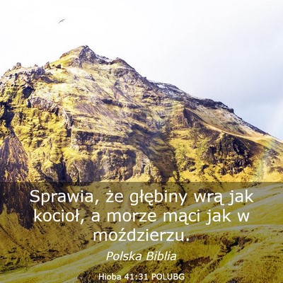 Picture 03 - Hioba 41:31 POLUBG - Sprawia, że głębiny wrą jak kocioł, a morze - Bible Verse Picture