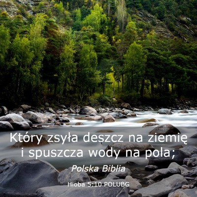 Picture 03 - Hioba 5:10 POLUBG - Który zsyła deszcz na ziemię i spuszcza wody - Bible Verse Picture