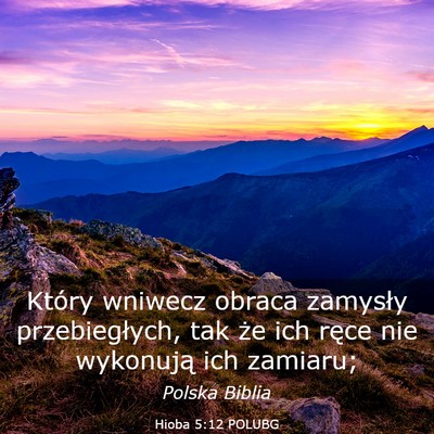 Picture 03 - Hioba 5:12 POLUBG - Który wniwecz obraca zamysły przebiegłych, tak - Bible Verse Picture