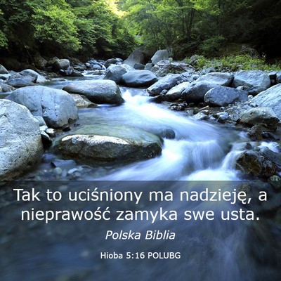 Picture 03 - Hioba 5:16 POLUBG - Tak to uciśniony ma nadzieję, a nieprawość - Bible Verse Picture