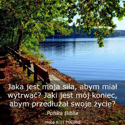 Picture 03 - Hioba 6:11 POLUBG - Jaka jest moja siła, abym miał wytrwać? Jaki - Bible Verse Picture