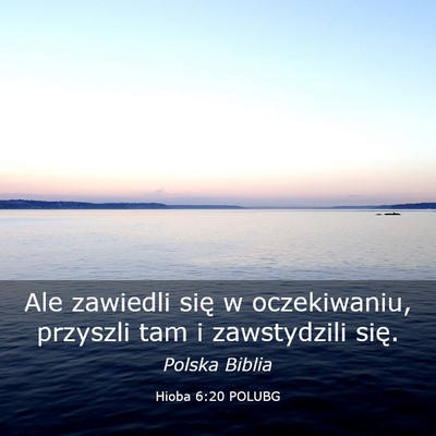 Picture 03 - Hioba 6:20 POLUBG - Ale zawiedli się w oczekiwaniu, przyszli tam i - Bible Verse Picture