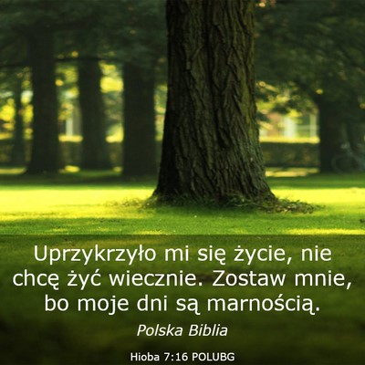 Picture 03 - Hioba 7:16 POLUBG - Uprzykrzyło mi się życie, nie chcę żyć - Bible Verse Picture