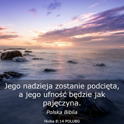 Picture 03 - Hioba 8:14 POLUBG - Jego nadzieja zostanie podcięta, a jego ufność - Bible Verse Picture