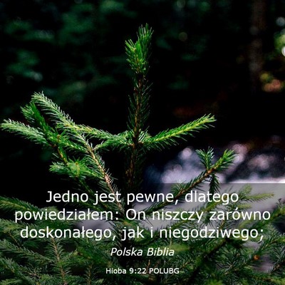 Picture 03 - Hioba 9:22 POLUBG - Jedno jest pewne, dlatego powiedziałem: On - Bible Verse Picture