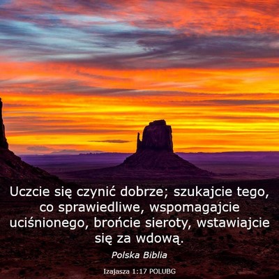 Picture 03 - Izajasza 1:17 POLUBG - Uczcie się czynić dobrze; szukajcie tego, co - Bible Verse Picture