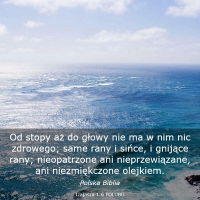 Picture 03 - Izajasza 1:6 POLUBG - Od stopy aż do głowy nie ma w nim nic zdrowego; - Bible Verse Picture