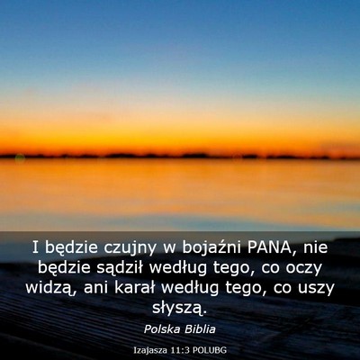 Picture 03 - Izajasza 11:3 POLUBG - I będzie czujny w bojaźni PANA, nie będzie - Bible Verse Picture
