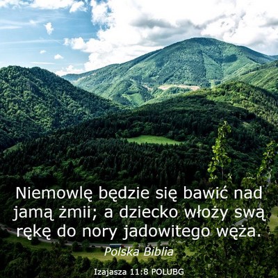 Picture 03 - Izajasza 11:8 POLUBG - Niemowlę będzie się bawić nad jamą żmii; a - Bible Verse Picture