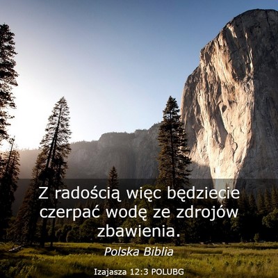 Picture 03 - Izajasza 12:3 POLUBG - Z radością więc będziecie czerpać wodę ze - Bible Verse Picture