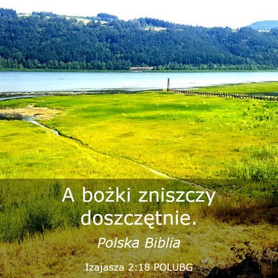 Picture 03 - Izajasza 2:18 POLUBG - A bożki zniszczy - Bible Verse Picture