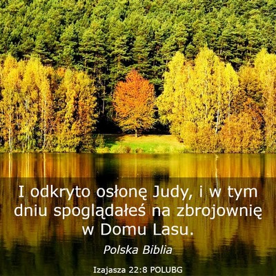 Picture 03 - Izajasza 22:8 POLUBG - I odkryto osłonę Judy, i w tym dniu - Bible Verse Picture