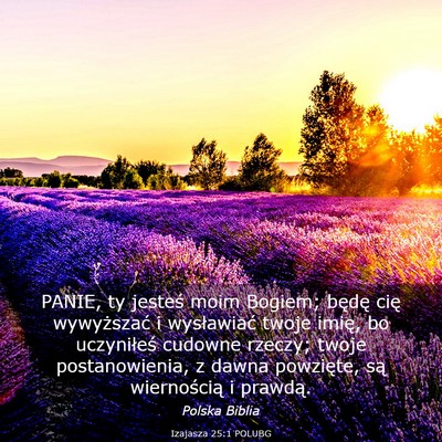 Picture 03 - Izajasza 25:1 POLUBG - PANIE, ty jesteś moim Bogiem; będę cię - Bible Verse Picture