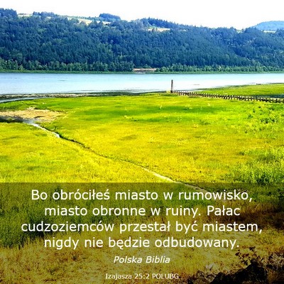Picture 03 - Izajasza 25:2 POLUBG - Bo obróciłeś miasto w rumowisko, miasto - Bible Verse Picture