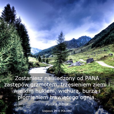 Picture 03 - Izajasza 29:6 POLUBG - Zostaniesz nawiedzony od PANA zastępów - Bible Verse Picture