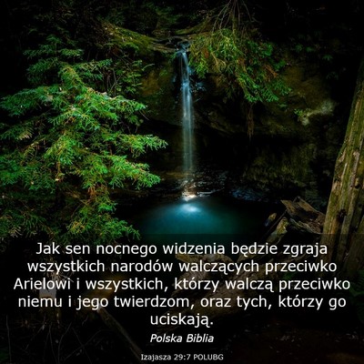 Picture 03 - Izajasza 29:7 POLUBG - Jak sen nocnego widzenia będzie zgraja - Bible Verse Picture