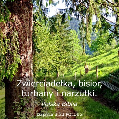 Picture 03 - Izajasza 3:23 POLUBG - Zwierciadełka, bisior, turbany i - Bible Verse Picture