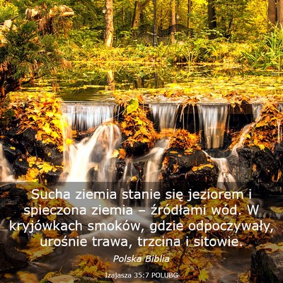 Picture 03 - Izajasza 35:7 POLUBG - Sucha ziemia stanie się jeziorem i spieczona - Bible Verse Picture