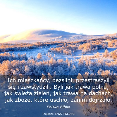 Picture 03 - Izajasza 37:27 POLUBG - Ich mieszkańcy, bezsilni, przestraszyli się i - Bible Verse Picture