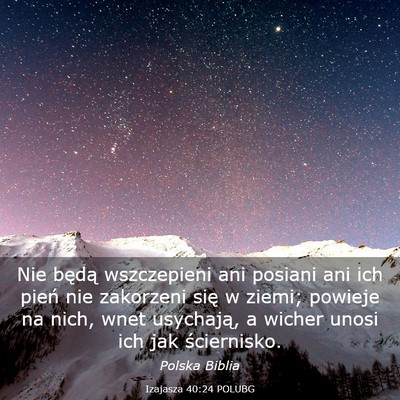 Picture 03 - Izajasza 40:24 POLUBG - Nie będą wszczepieni ani posiani ani ich pień - Bible Verse Picture