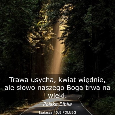 Picture 03 - Izajasza 40:8 POLUBG - Trawa usycha, kwiat więdnie, ale słowo naszego - Bible Verse Picture