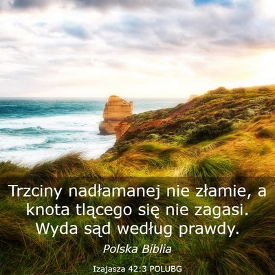 Picture 03 - Izajasza 42:3 POLUBG - Trzciny nadłamanej nie złamie, a knota tlącego - Bible Verse Picture