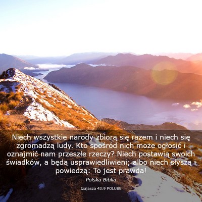 Picture 03 - Izajasza 43:9 POLUBG - Niech wszystkie narody zbiorą się razem i niech - Bible Verse Picture