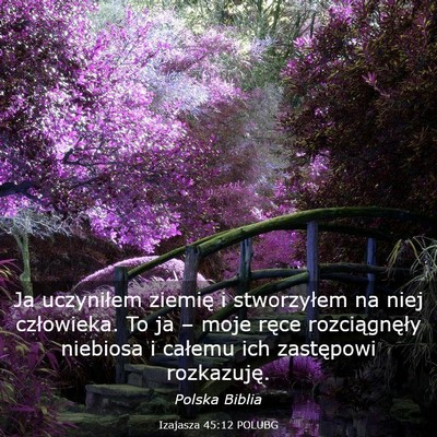 Picture 03 - Izajasza 45:12 POLUBG - Ja uczyniłem ziemię i stworzyłem na niej - Bible Verse Picture